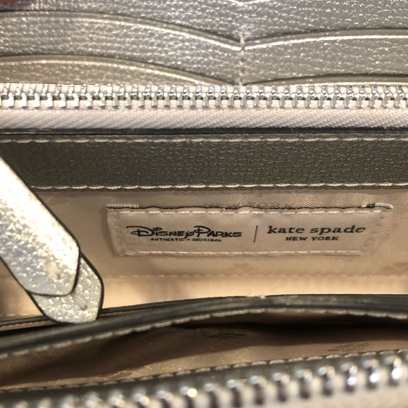 KATE SPADE x DISNEY Silver Mickey Mouse Embossed Full Zipper Continental Wallet - Picture 13 of 17